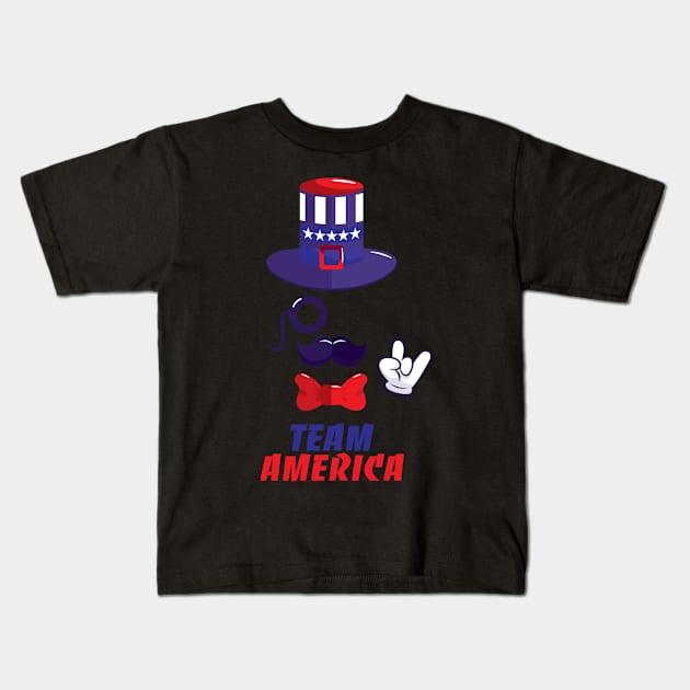 Cool Team America Kids T-Shirt by Diannas